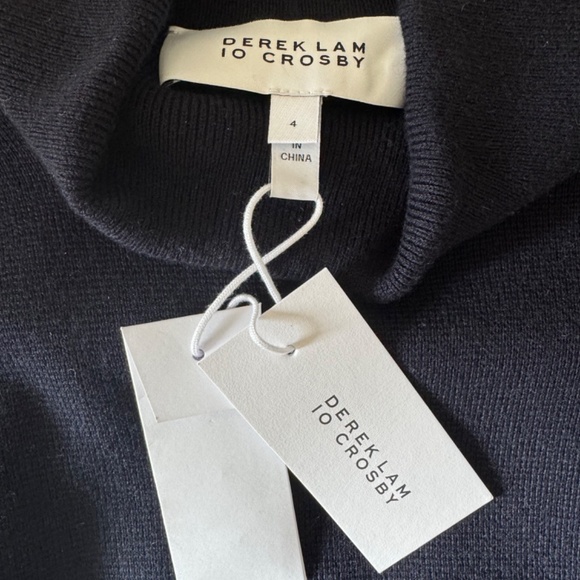 Navy Derek Lam 10 Crosby Cressida mixed media dress - NWT - Picture 3 of 5